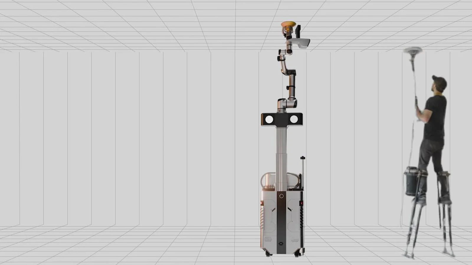 Origin's Construction Robot Finishes Drywall 3 Times Faster Than a Person, and It Reaches 14 Feet